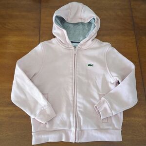 Lacoste sport hoodie zip hooded long sleeve sweater jacket kids size 8 GUC
